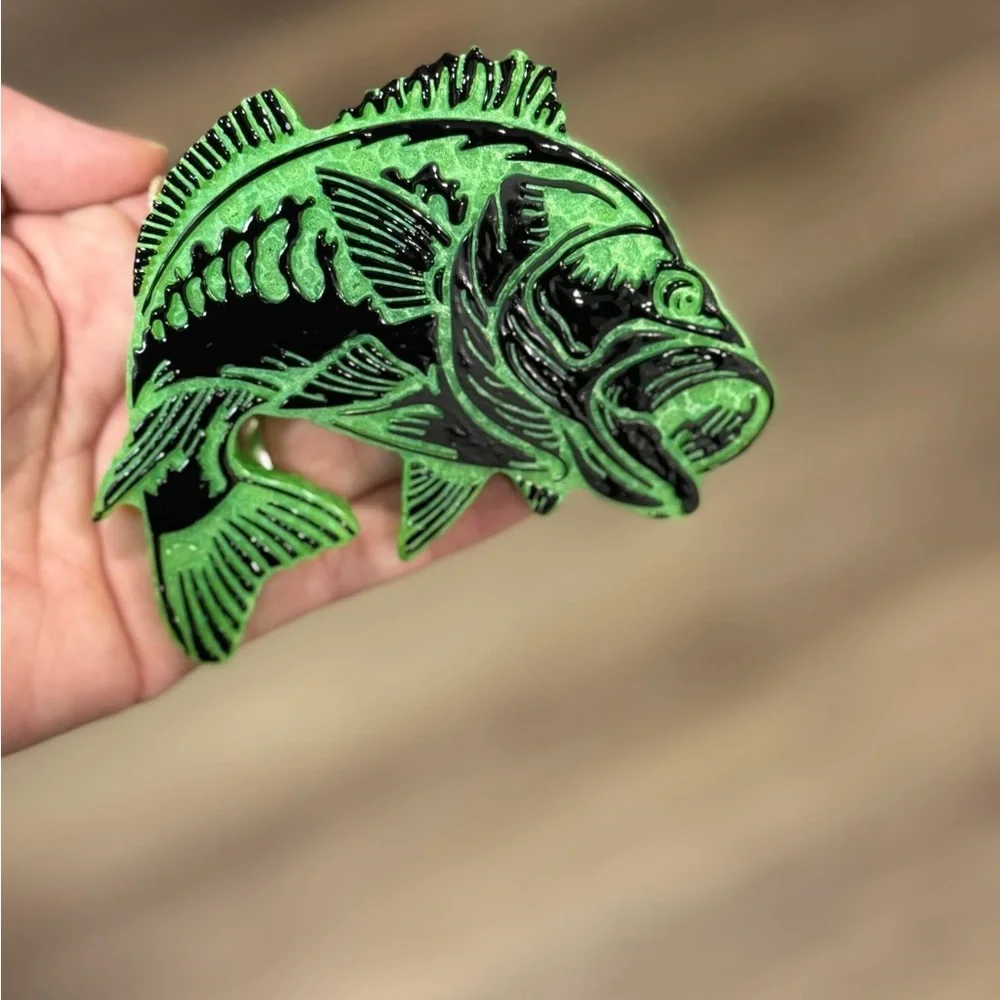 Green and Black Fish Decor